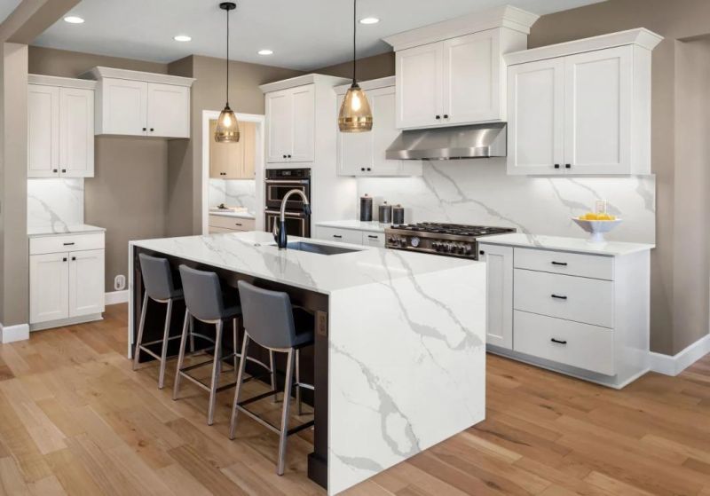 Factory Price Calacutta White Quartz Stone Slabs for Interior Decoration
