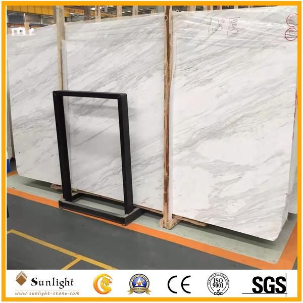 Customize Natural Volakas White Marble Floor Tiles for Kitchen/Bathroom Flooring
