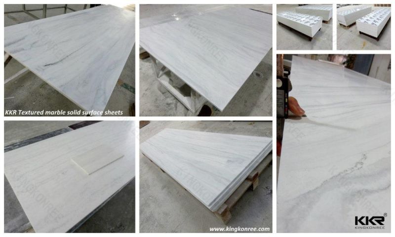 12mm Glacier White Artificial Stone Solid Surface Sheet for Countertop Kitchentop