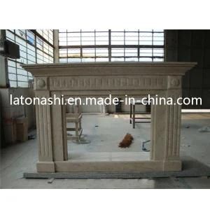 Creamy Stone Limestone Fireplace Mantel with Antique &amp; Europe &amp; New Style