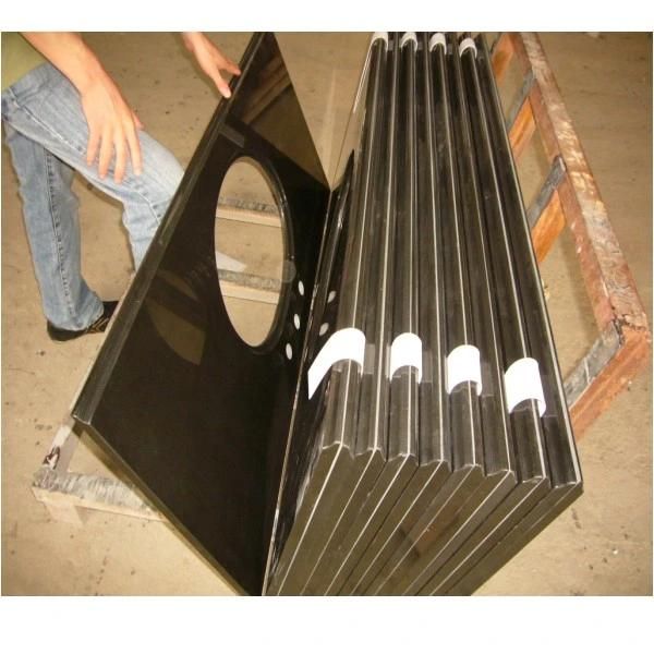 Customized Polished Black Granite Bathroom Vanity Tops