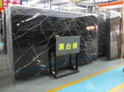 Nero Marquina Black/and/White Marble Tile Bathroom/Washroom Wall Bushboard Sealed/Waterproof Shower/Panels