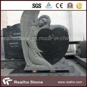 Shanxi Black Angle Heart Shaped Granite Tombstone