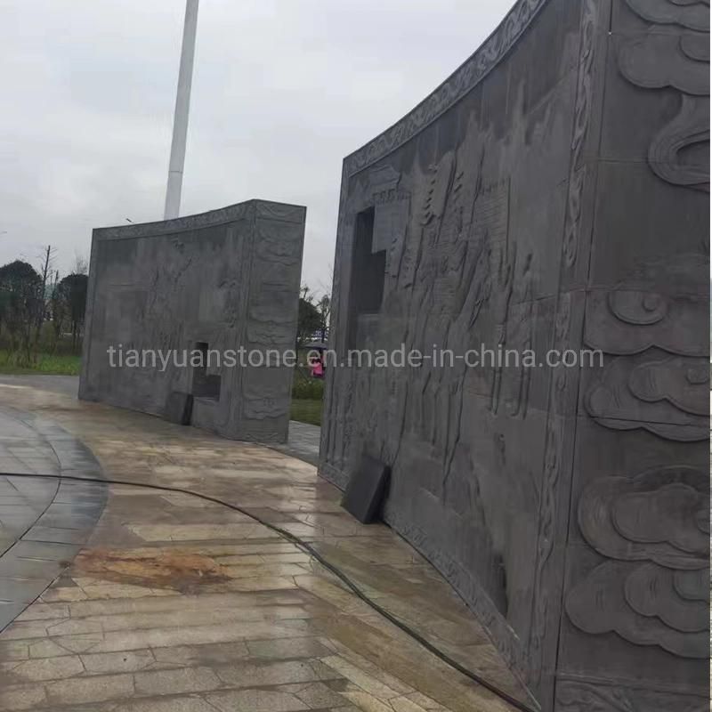 Grey Sandstone Natural Stone Statues Carved Relief