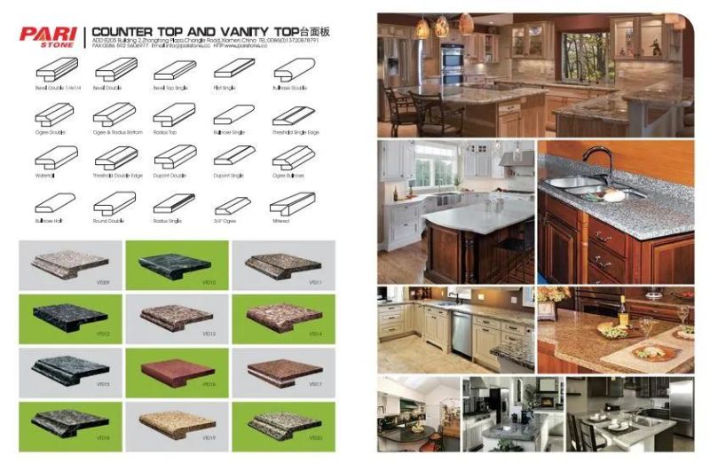 Cheap Granite Stone Tiles, Chinese Yellow Granite Golden, Polished, Flamed, Building Materials, Kitchen Counter Top, Beige