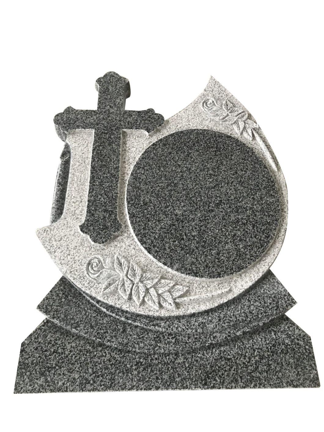 Dark Grey Granite Nero Impala Orthodox Cruce Cross Headstone Monument