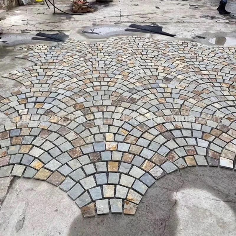 Granite Cobblestone Paver Mats for Courtyard Pavement Stone