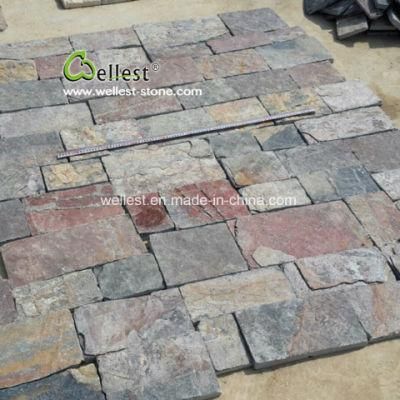 Red Purple Limestone Wall Cladding Stone Veneer for Exterior Wall