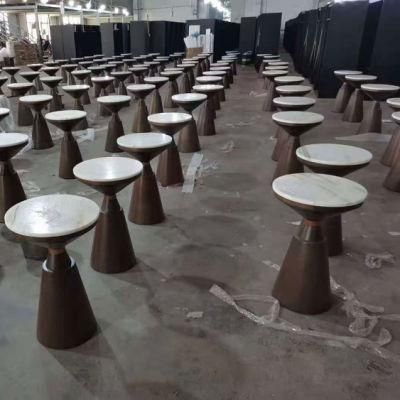 Carrara White Artificial Quartz Countertop Bar Counter Quartz Stone Coffee Round Table