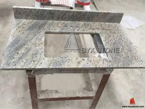 New Kashmir White Bathroom Vanity Tops with Backsplash