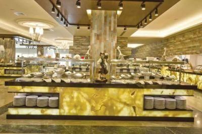 Hotel Buffet Restaurant Dining Table Countertop Onyx Reception Desk for Dinner and Breakfast