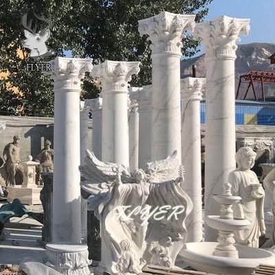 Classic Design Roman Column Natural Stone Pillar White Marble Wedding Column