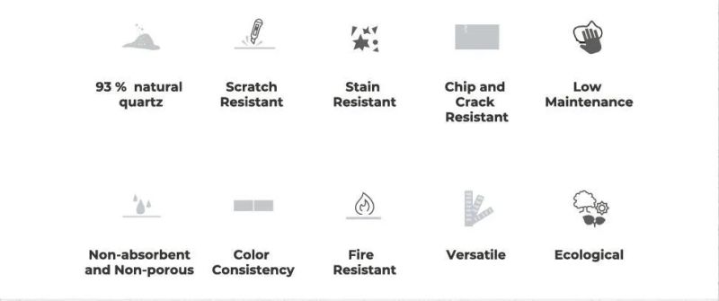 Unique Texture Artificial Stone Quartz Slabs Indoor Decoration Materials Kitchen Countertop/Wall Sheet Bathroom Vanity Top Easy Clean