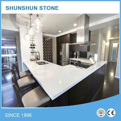 Prefabricated White Quartz Kitchen Countertop