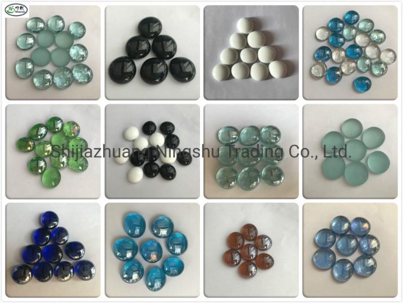Colorful Iridescent Green Glass Pebbles for Glass Stones Mosaic Paving