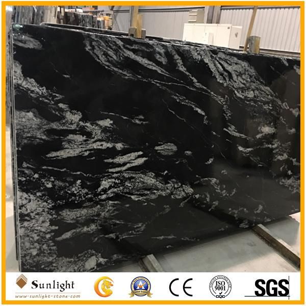 Chinese Popular Luxury Black Polished Nero Fantasy Granite for Tiles