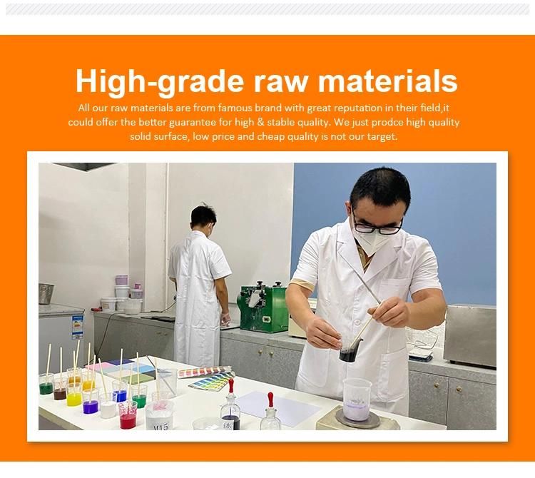 Kkr 6-30mm Thickness Acrylic Resin Grain Color Solid Surface Corian Sheet 3.17