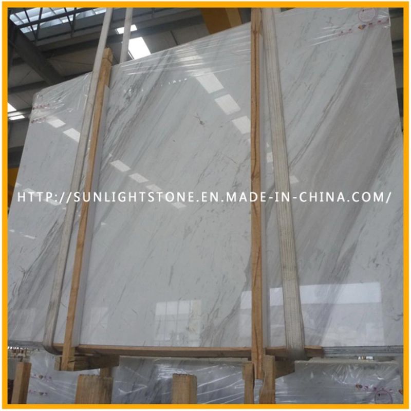 Polished Natural White Volakas Marble Slabs for Kitchen Bathroom Floor