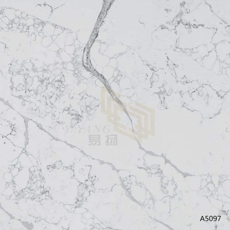 Countertop Kitchen Top Artificial White Quartz Tile/Slab for Home/Bathroom/Commercial/Projects/Reception Table