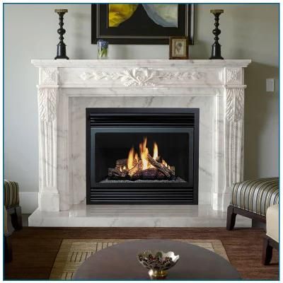 Home Decoration Natural White Stone Carving Marble Fireplace