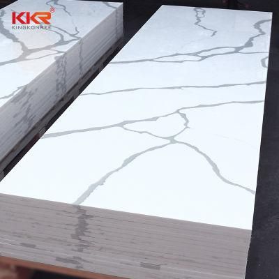 3200X800 Carrara/Calacatta White Artificial /Engineered Quartz Stone Marble Solid Surface Stone