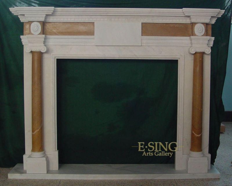 Indoor Mix Color Marble Fireplace Mantel for Decoration