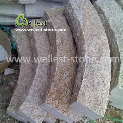 Arc-Shaped Yellow Grey Granite Kerb Stone Curbs for Garden Road Street Walkway Driveway Corner