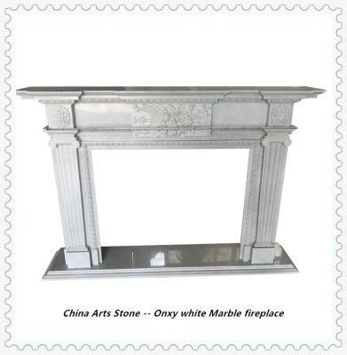 Wholesale White/Black Jade Stone Marble Fireplace for House Decoration