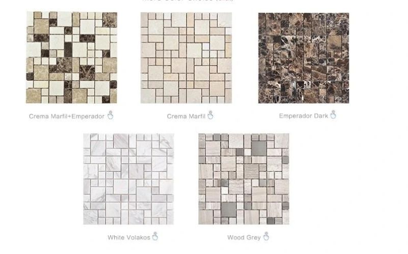 Lantern Shape Water Jet Grey Marble Mosaic Tile for Wall Decoration