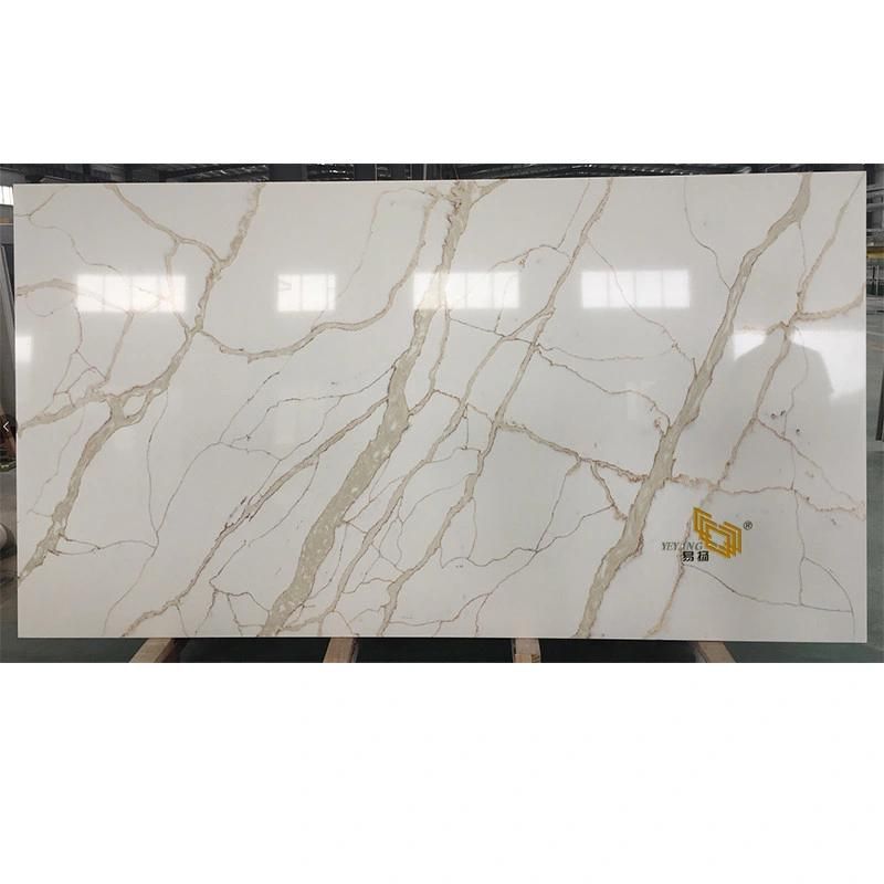 White/Yellow/Brown/Calacatta Gold Artificial Quartz Stone Bathroom Countertops/Vanity/Slabs/Tiles/Worktop Wholesale Discount