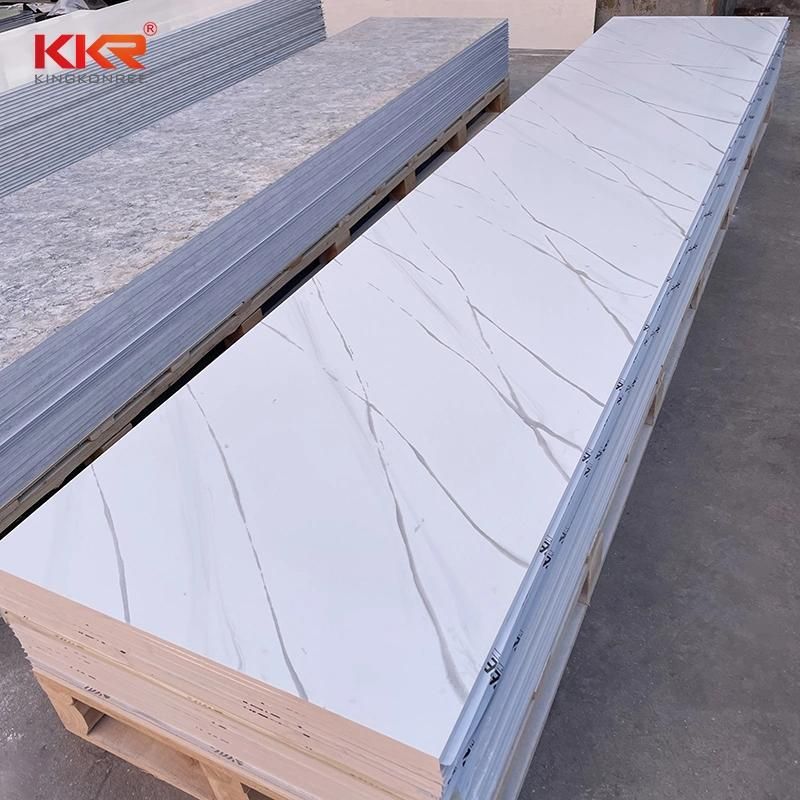 Kkr Pure White Artificial Stone Acrylic Stone Solid Surface Corian Sheet
