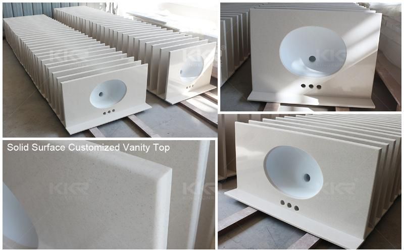 Corian Marble Spray White Vanity Tops