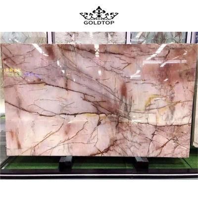Luxury Natural Pink Crystal Marble for Villa Background Wall Decoration