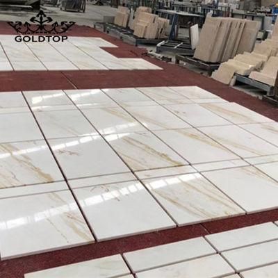 China Polished Fihish Surface Golden Ariston, Aristide Gold Vein White Marble Slab, Chinese White Calacatta Gold Marble Tiles