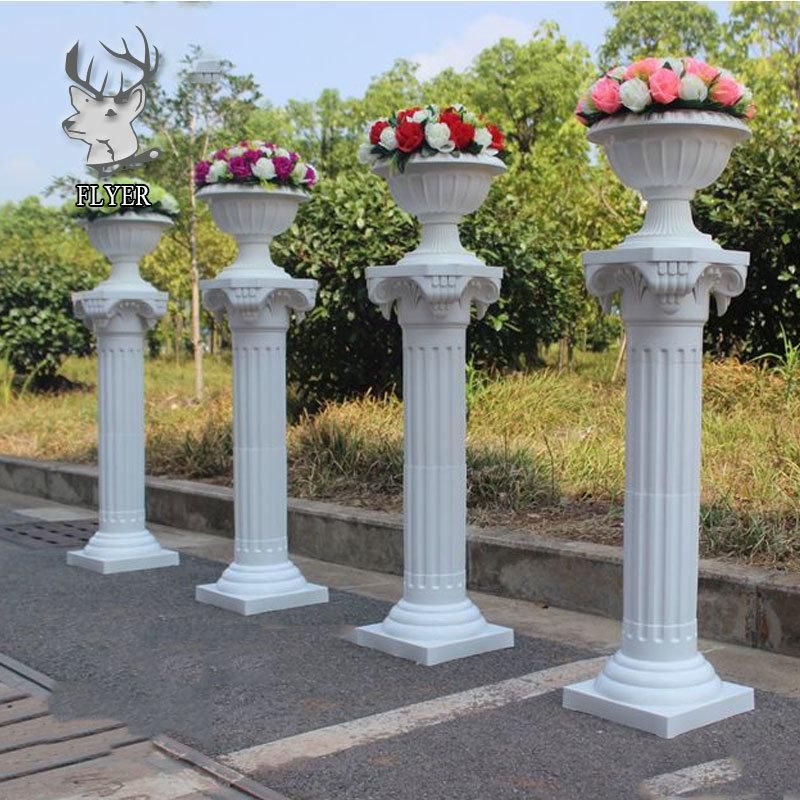 Beautiful Modern Column Hand Made Solid White Stone Column for Wedding Decoration