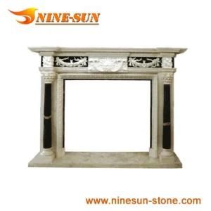 White Marble Sculpture Mantle (YXFP-010)
