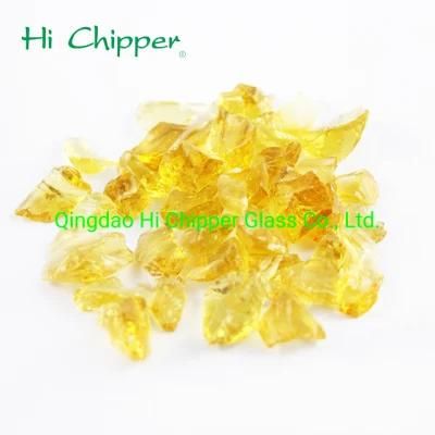Decoration Rocks Broken Crushed Yellow Glass Terrazzo Concrete