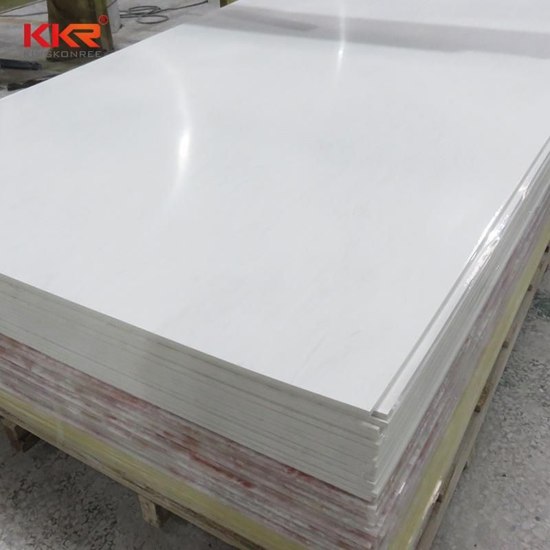 Factory Direct Glacier White 12mm Corian Acrylic Solid Surface Stone Bathroom Kitchen Countertop Slab 0304