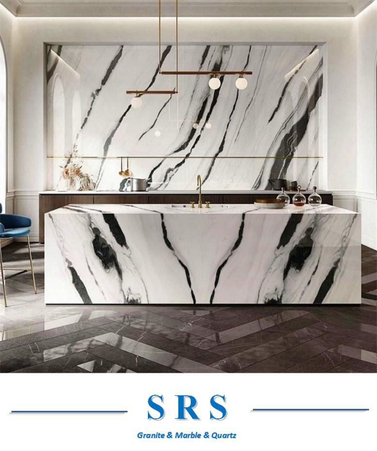Natural Polished Panda White Stone Marble for Kitchen/Bathroom/Background Wall/Flooring/Step/Tile/Cladding/Flooring/Hotel/Villa House
