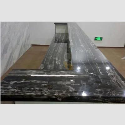 Polished Silver Dragon Black Marble Slab for Worktop/Dining Table Top/Tea Table