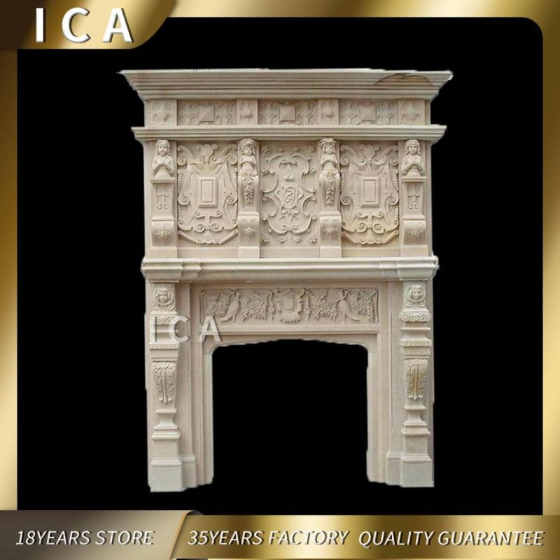 Exported to Worldwide Chinese Wholesale Natural Marble Fireplace Model