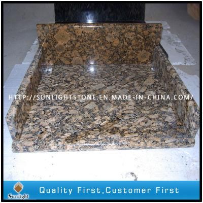 Prefab Giallo Fiorito Granite Stone Bathroom Countertops, Vanity Tops