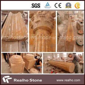 Imperial Gold Marble Pillar/Column for Five-Star Hotel Project Construction