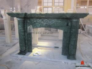 Indian Verde Alpi Marble Indoor Fireplace for Home Decoration
