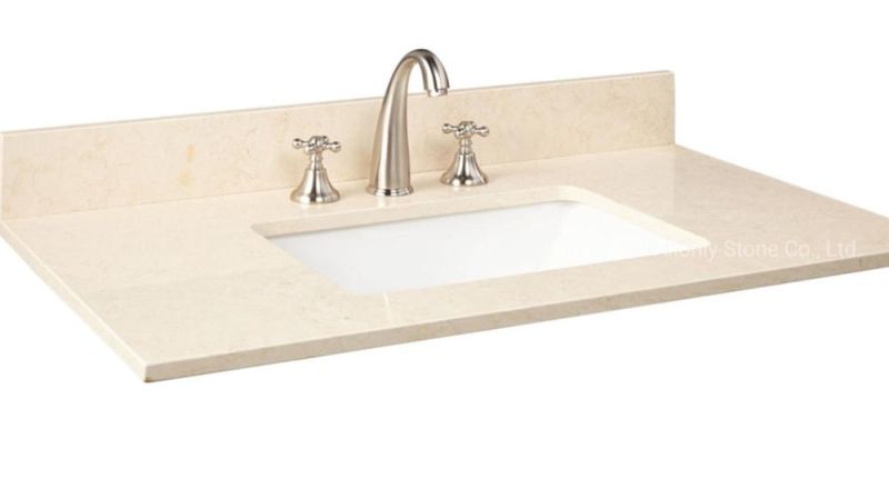 Customized Natural Cream Marfil Marble Countertop for Bathroom and Kitchen