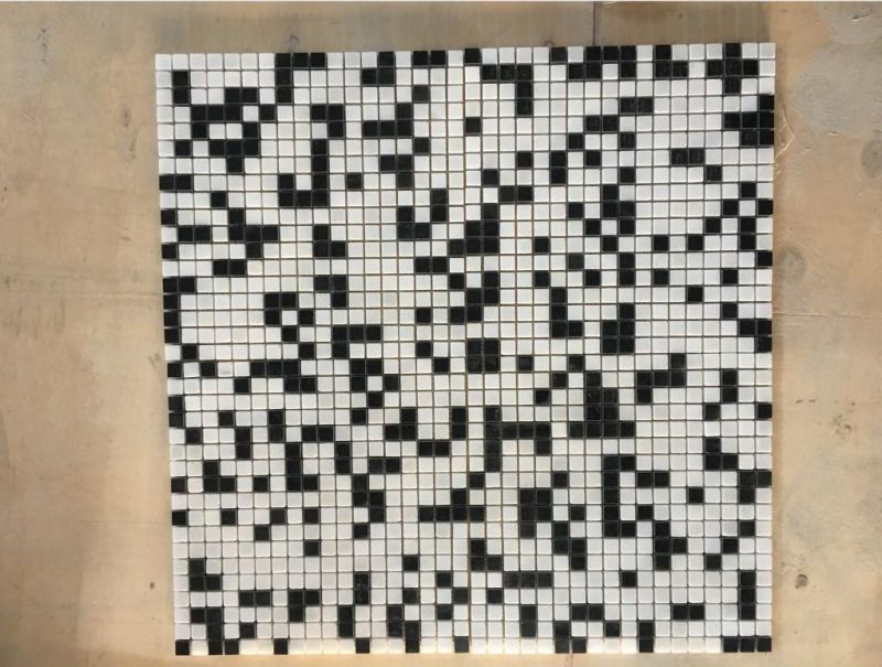 Pure White & Black Marble Mosaic for Sale