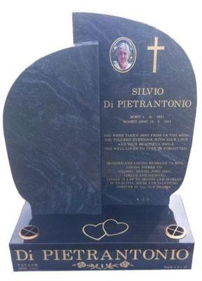 Natural Stone Butterfly Blue Granite Monument for Cemetery Garden