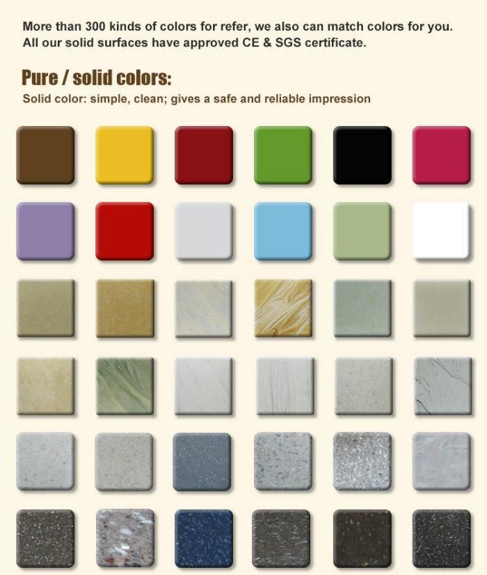 Artificial Stone Pure Acrylic Solid Surface for Building Material