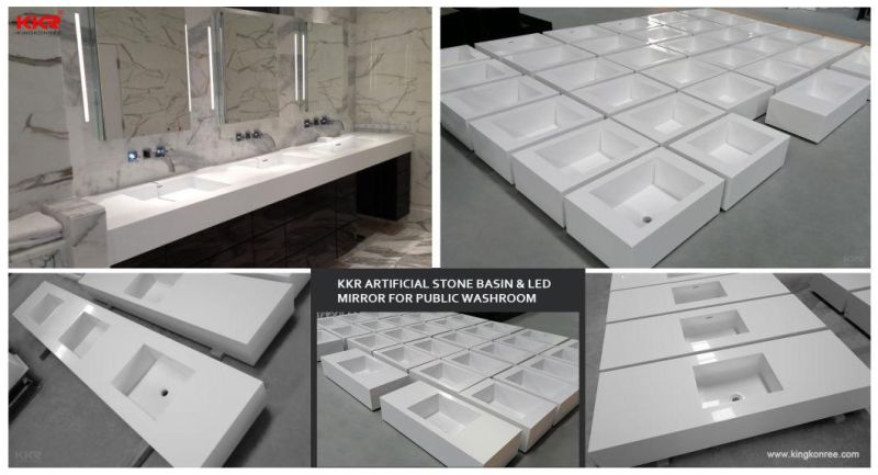 Customize Europe Style Bathroom Sink Solid Surface Counter Top for Hotel