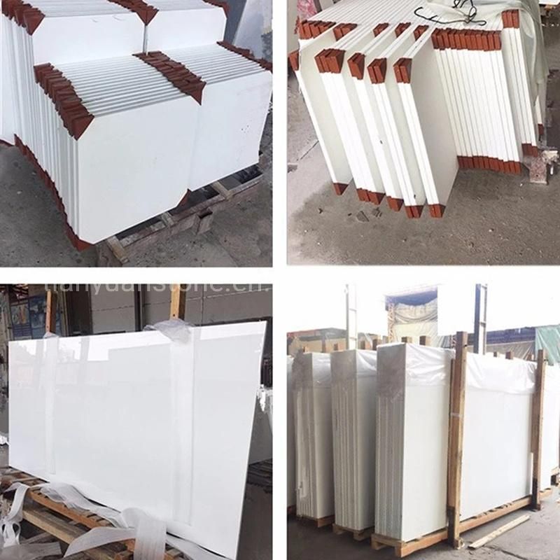Artificial White Marble Granite Quartz Stone/ Jade Stone/ Nano Glass/ Crystallized Glass Countertop for Kitchen Countertop (no anti-dumping for USA market)